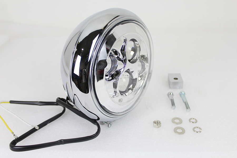 7 LED FLST Headlamp Assembly Chrome
