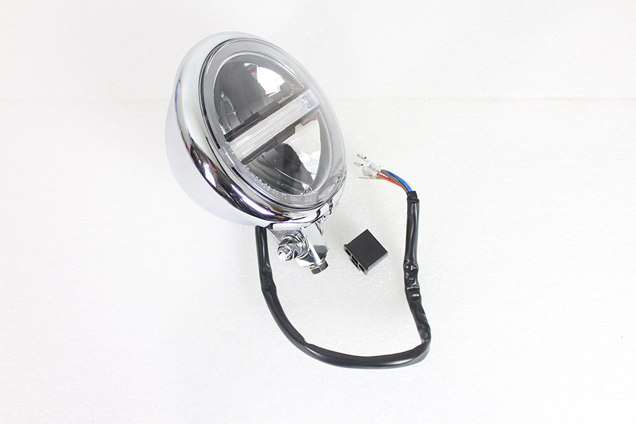 5-3/4 Bates Style LED Headlamp Chrome