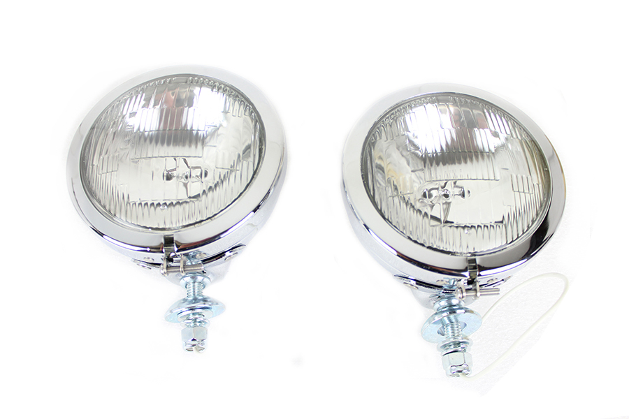4-1/2 Fluted Lens Spotlamp Set with 6 Volt Bulb