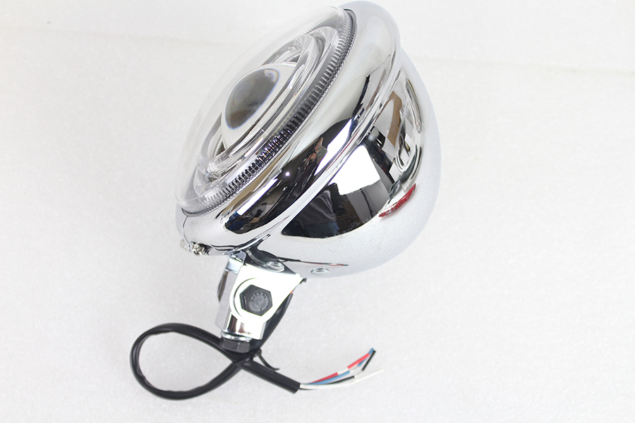 5-3/4 Bates Style LED Headlamp Chrome