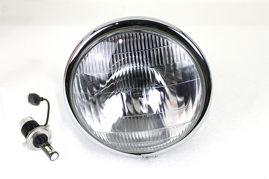 6-1/2 Spring Fork H-4/LED Headlamp Unit Black