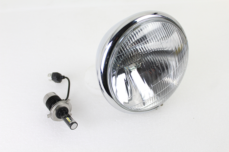 6-1/2 Spring Fork H-4/LED Headlamp Unit Chrome