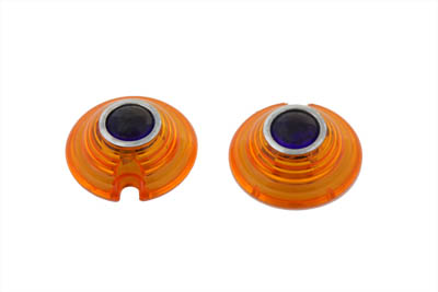 Marker Lamp Lens Amber with Blue Dot Bullet Style