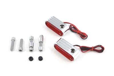Oval Marker Dual Filament Lamp Set Red for Harley and Custom