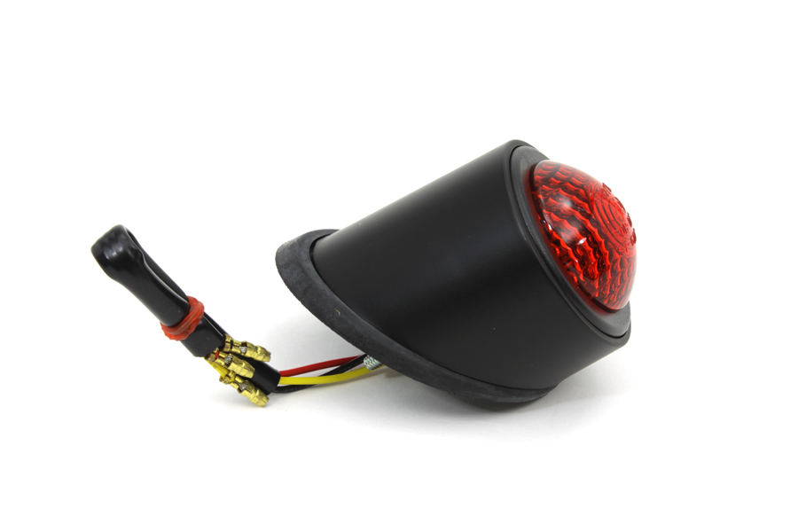 Black Tear Drop LED Tail Lamp with Red Lens