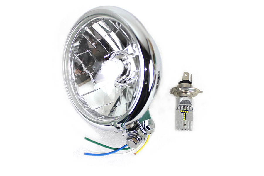 5-3/4 Bates Style 6 Volt LED Headlamp Chrome