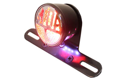 Chrome Round Stop Lamp Kit with Black Bracket