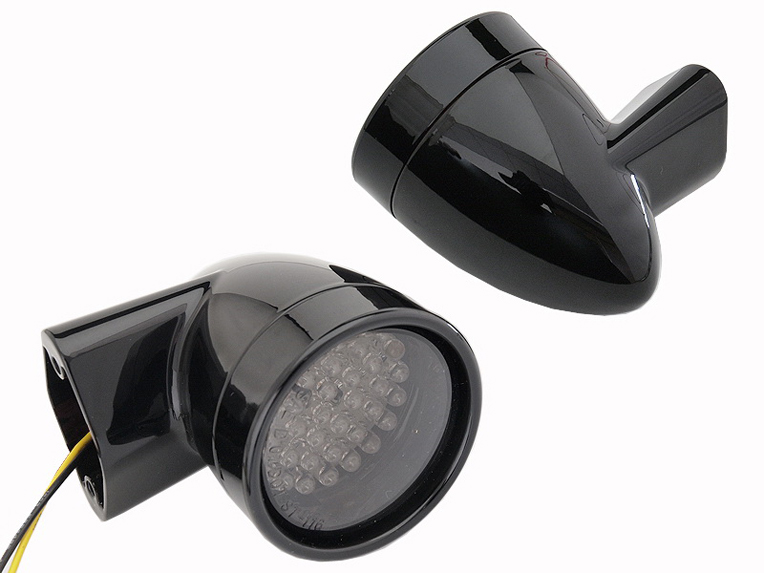 Black Revox Bullet Style LED Turn Signal Lamp Kit