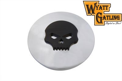 Chrome with Black Skull Air Cleaner Insert for 7 inch Air Cleaners