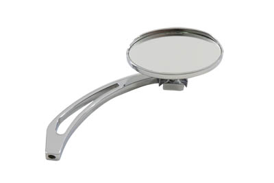 Chrome Oval Mirror with Billet Slotted Stem