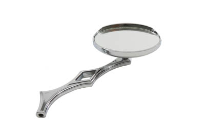 Chrome Oval Mirror with Billet Diamond Stem