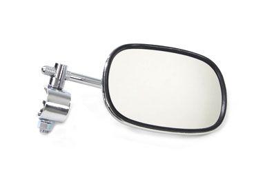 Chrome Rectangle Mirror with Clamp On Stem