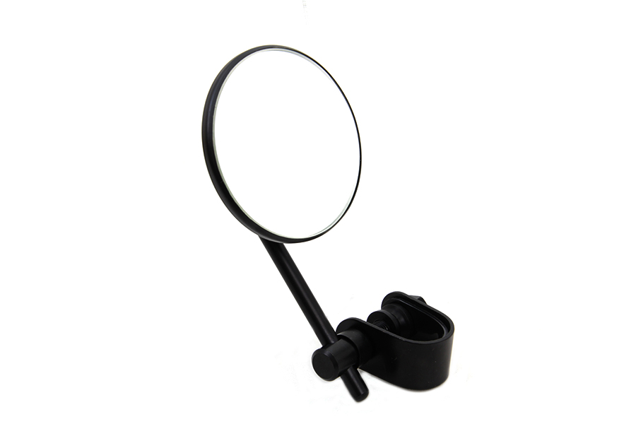 Black 3 Round Mini Mirror with Clamp on Stem