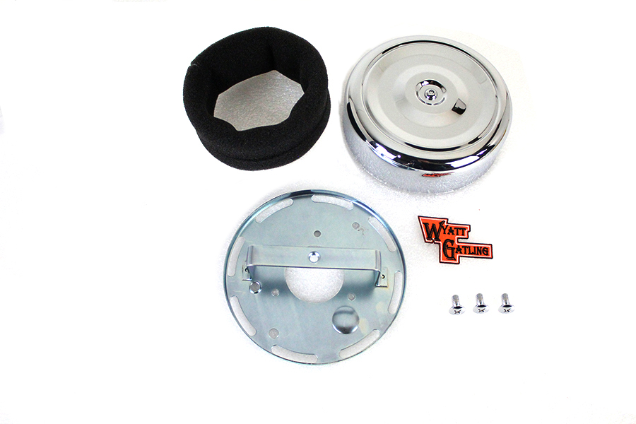 Wyatt Gatling 7 Round Air Cleaner Kit with Chrome Cover