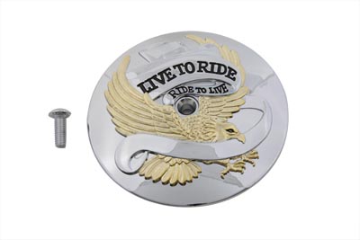 Eagle Spirit Round Air Cleaner Insert Gold Inlay for 1999-UP Big Twins