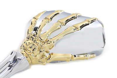 Skeleton Mirror Set with Bone Stems Gold