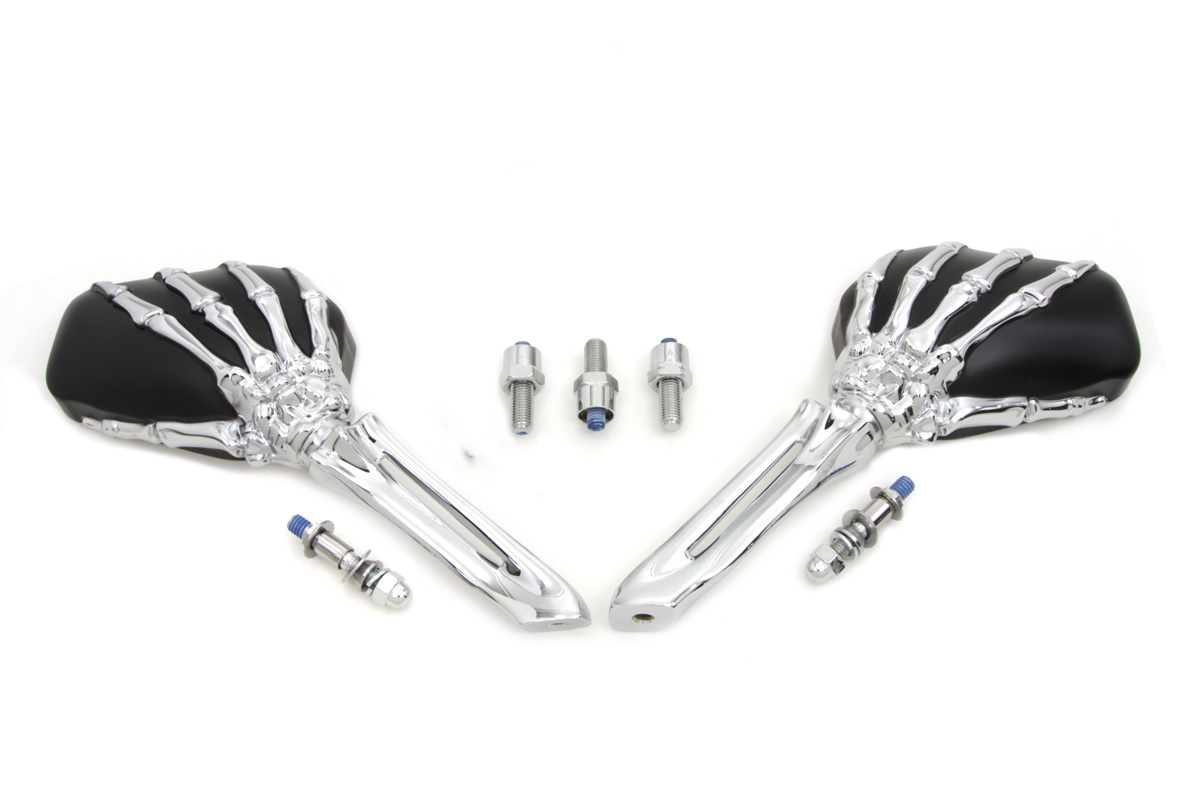 Skeleton Mirror Set with Bone Shaped Stems Chrome