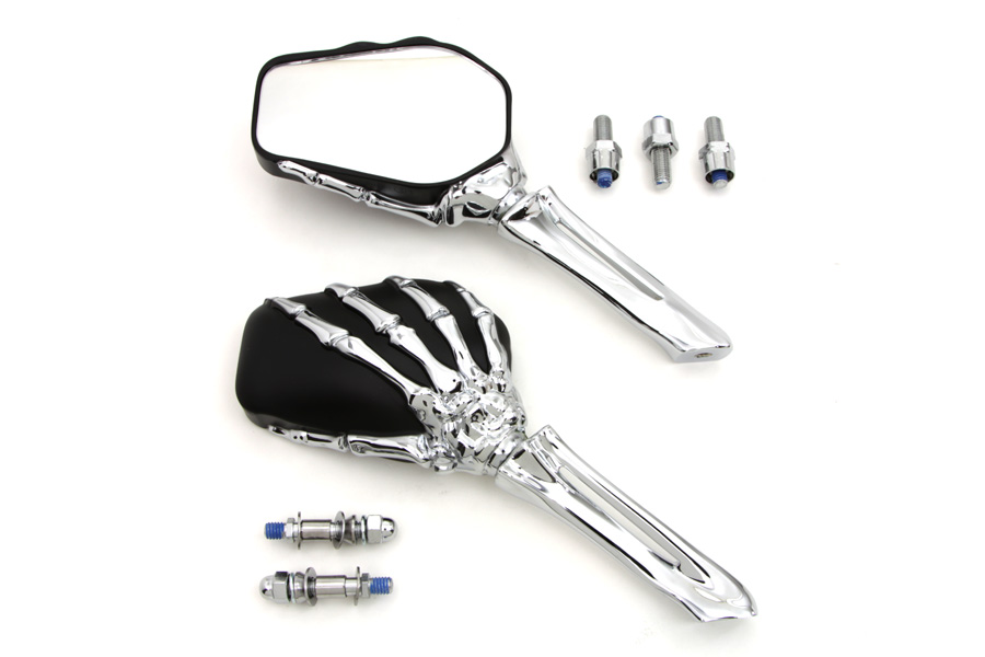 Skeleton Mirror Set with Bone Shaped Stems Chrome