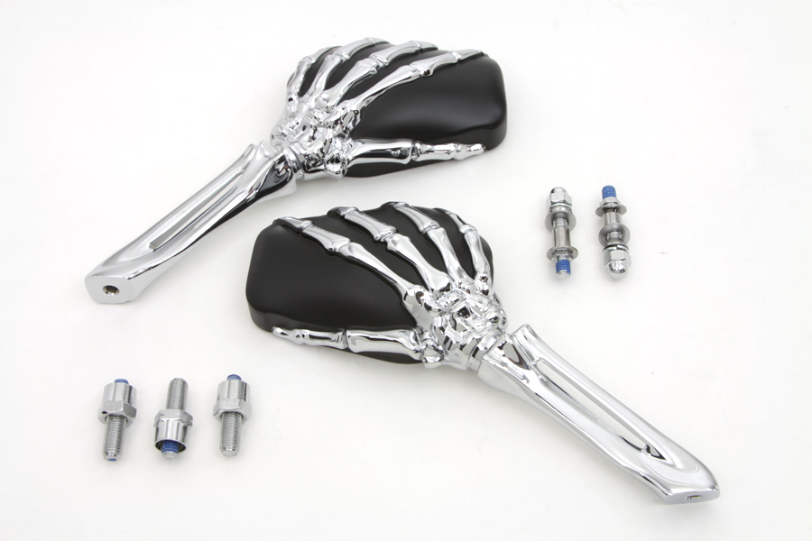 Skeleton Mirror Set with Bone Shaped Stems Chrome