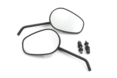 Sidewinder Mirror Set with Round Stems Black