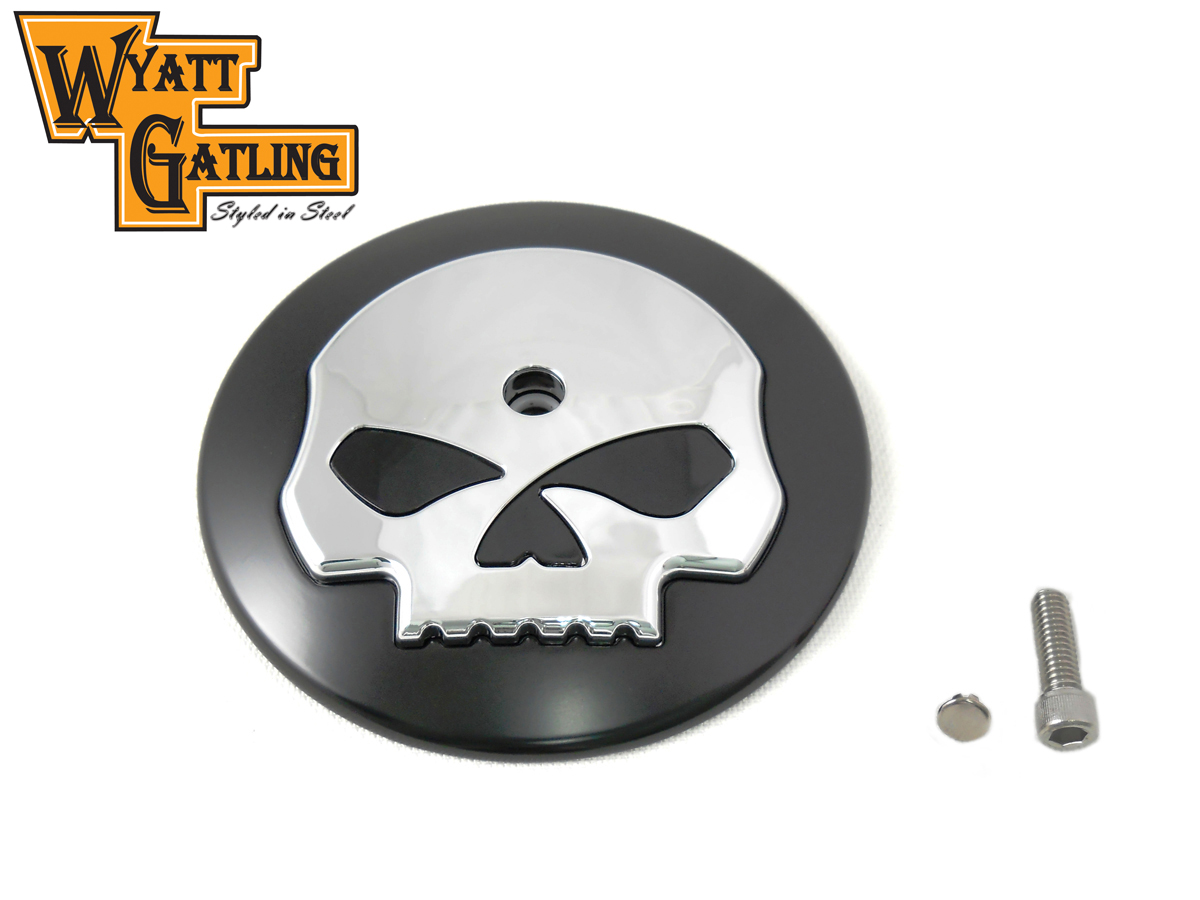 Skull Air Cleaner Cover Insert Black for 1999-UP Big Twins