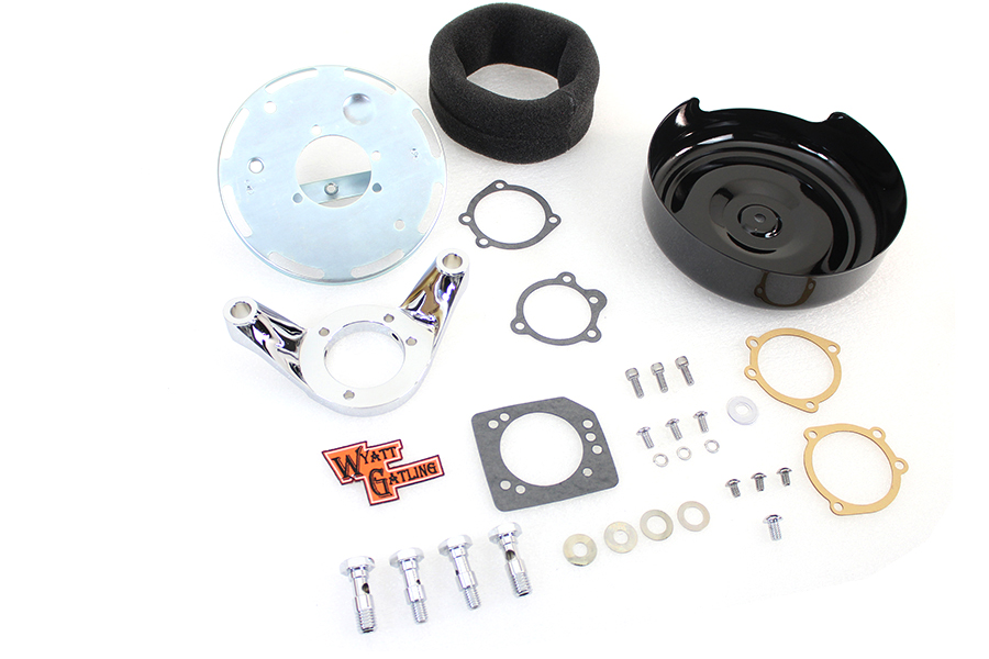 8 Round Air Cleaner Assembly Black