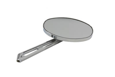 Flat Oval Mirror with Billet Stem