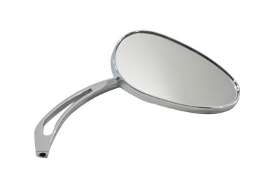 Chrome Oval Mirror with Billet Maltese Stems for Harley