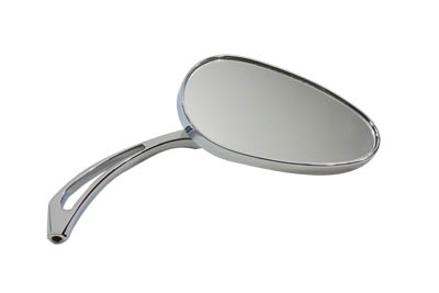 Chrome Oval Mirror with Billet Spear Stems for Harley