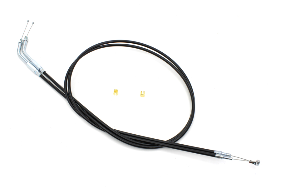 Black Throttle and Idle Cable Set with 45° Elbow Fitting
