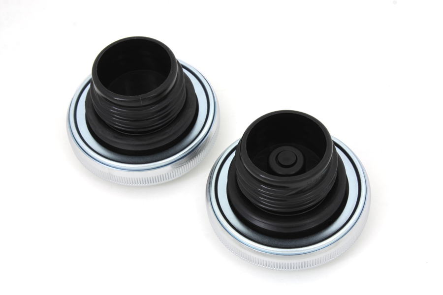 Ratcheting Style Gas Cap Set Vented and Non-Vented Chrome