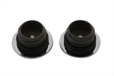Low Profile Chrome Gas Cap Set Vented and Non-Vented
