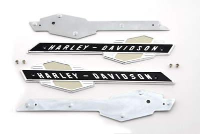 Gas Tank Emblems with Black/Silver Lettering
