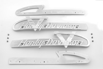 Gas Tank Emblems with Chrome Lettering