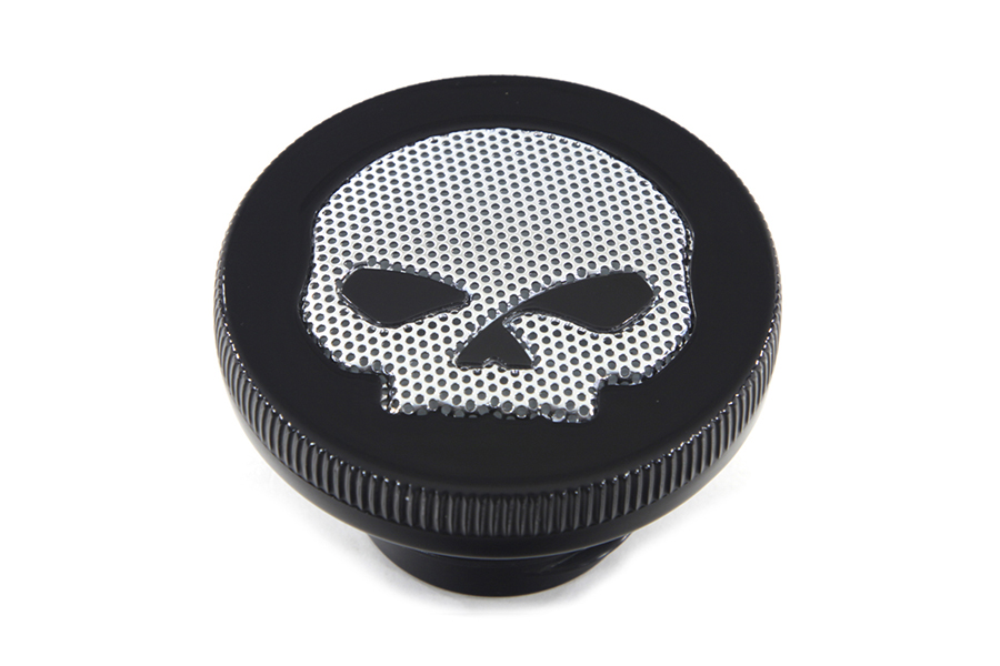 Black Skull Style Vented Gas Cap for 1996-2012 FXD & Softails