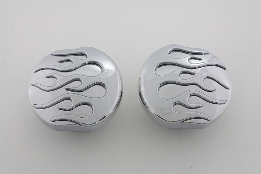 Chrome Flame Style Vented and Non-Vented Gas Cap Set