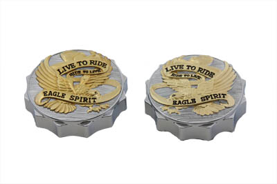 Chrome Eagle Spirit Bayonet Gas Tank Caps Harley 1936-1982