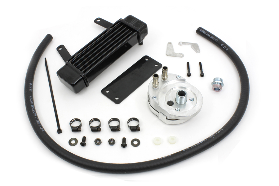 Jagg Oil Cooler Kit with Adapter for 2000-UP Softails