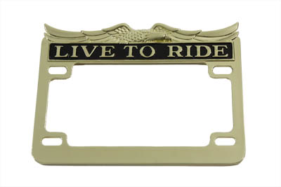 License Plate Frame Gold Inlay