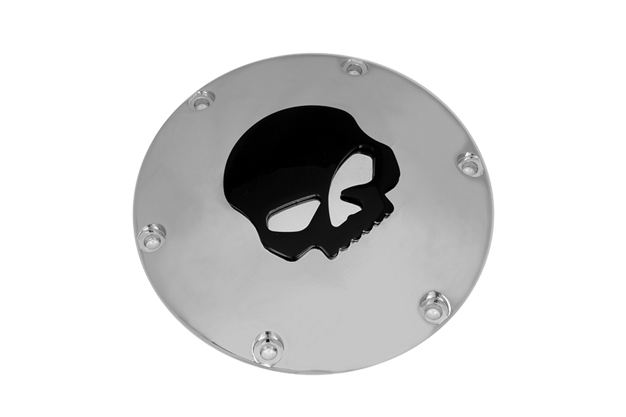 Chrome XL 2004-UP Derby Cover with Black Skull