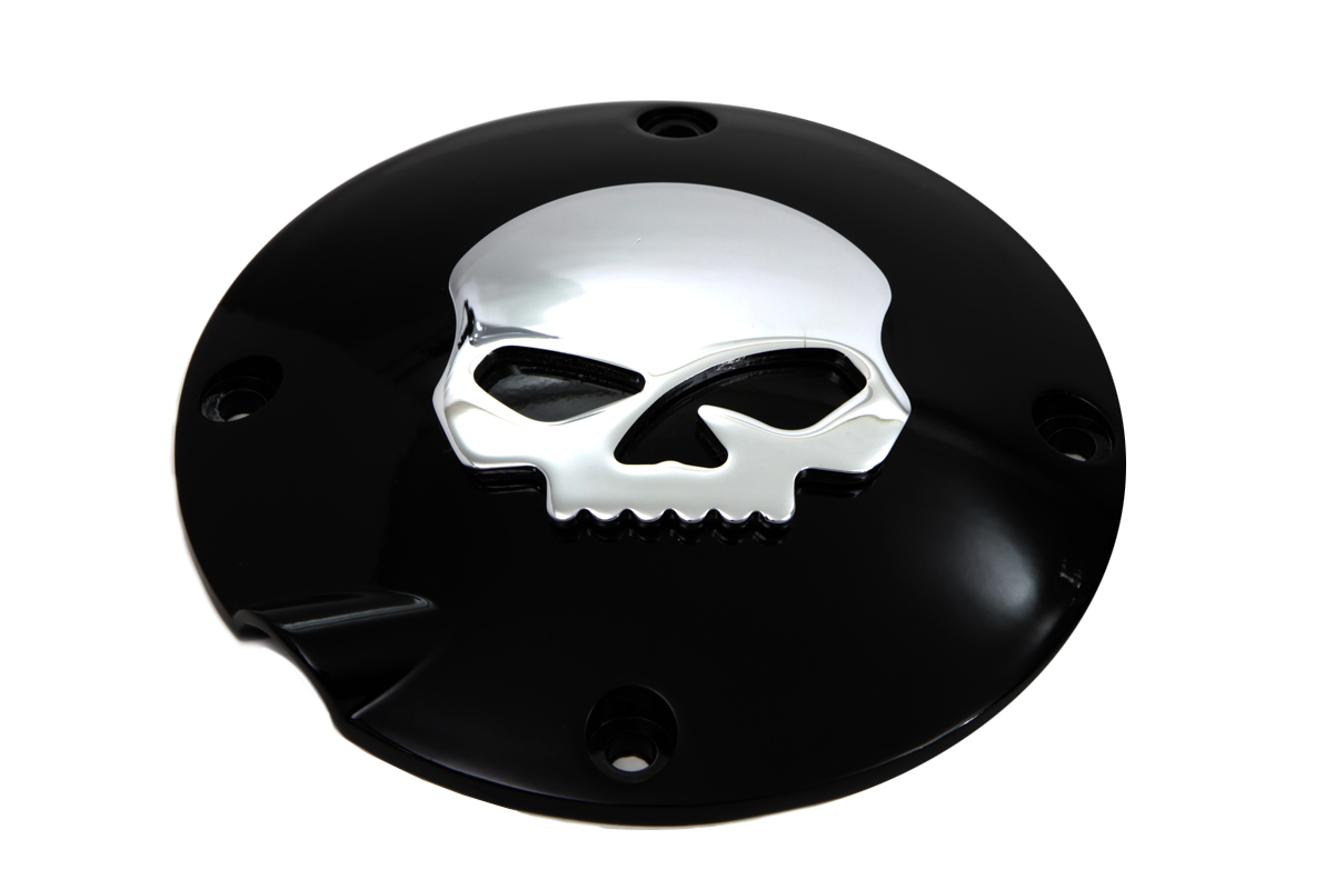 Black XL 1994-2003 Derby Cover with Chrome Skull