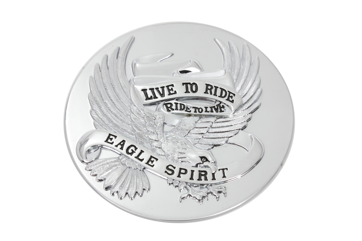 Chrome 3-1/2" Eagle Spirit Medallion Live To Ride