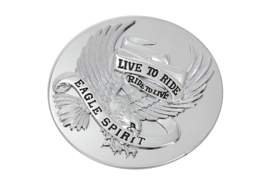 Chrome 3-1/2" Eagle Spirit Medallion Live To Ride