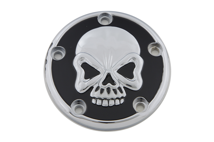 Skull Design 5 Hole Ignition System Cover Chrome