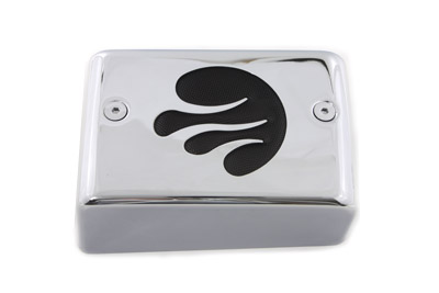 Chrome Ignition Module Cover with Black Flame