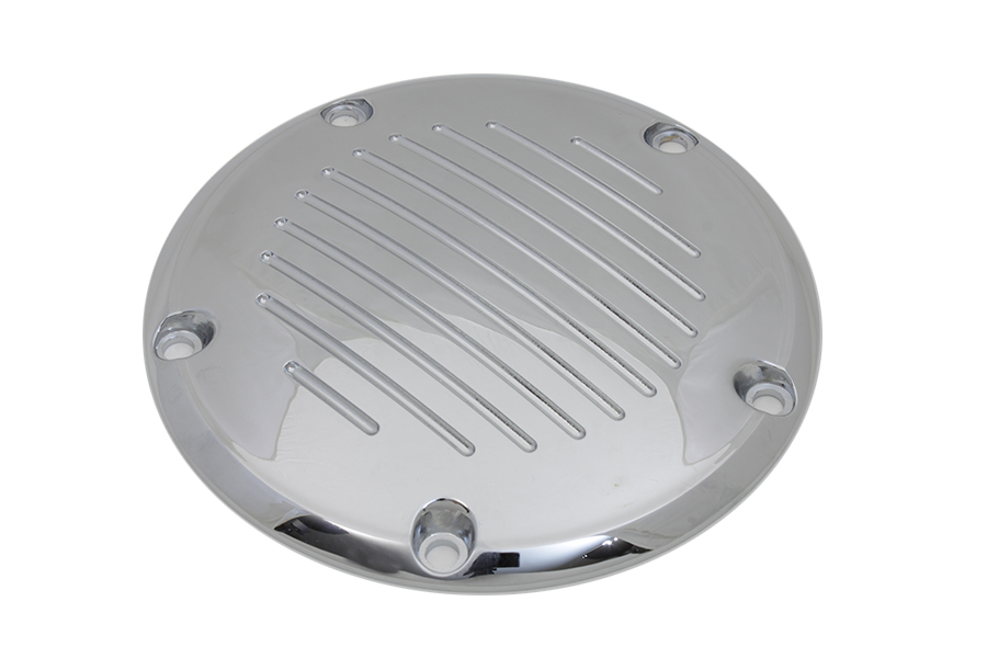 Chrome Grooved 5-Hole Derby Cover