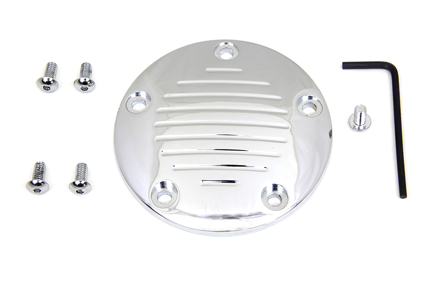 Grooved Ignition System Cover 5-Hole Chrome