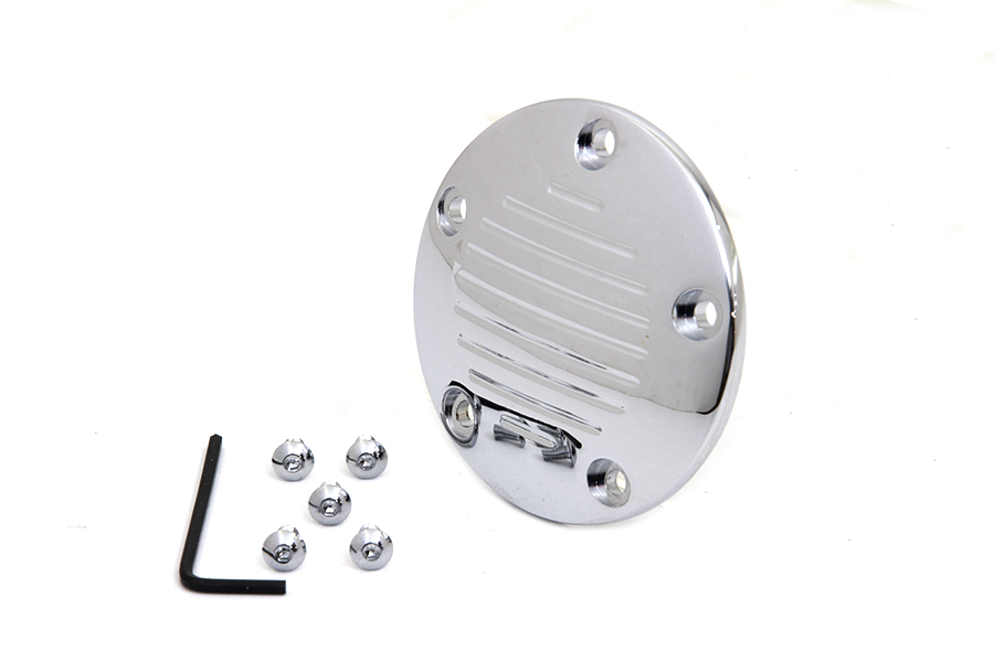 Grooved Ignition System Cover 5-Hole Chrome