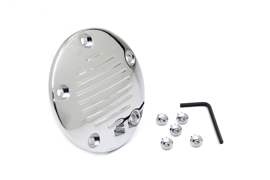 Grooved Ignition System Cover 5-Hole Chrome