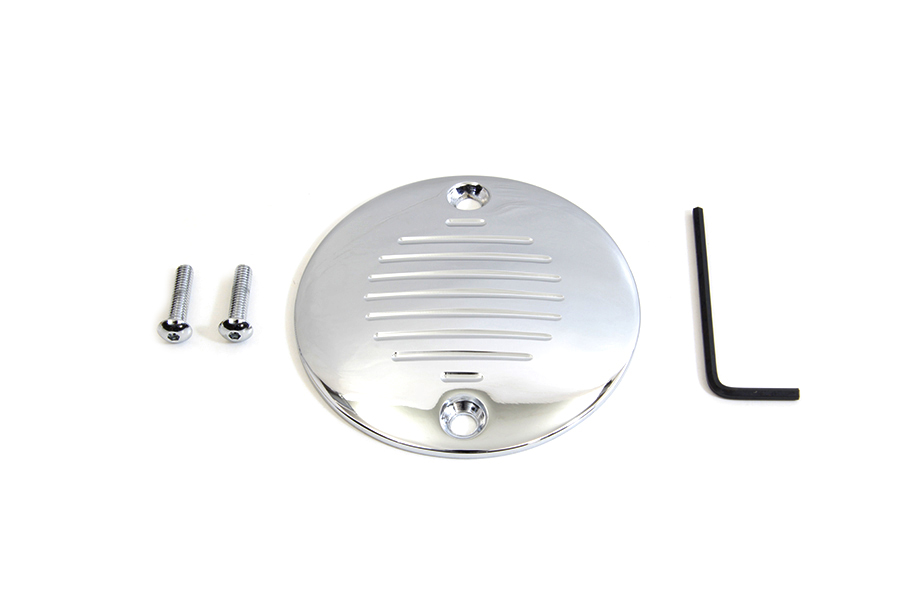 Grooved Ignition System Cover 2-Hole Chrome